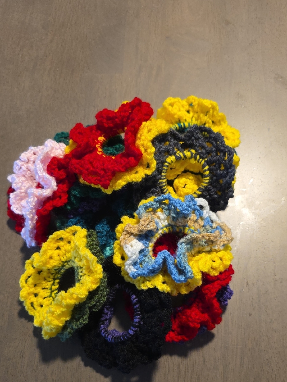 Handmade Crochet Flower Scrunchies - CUSTOMIZED  2 for $25